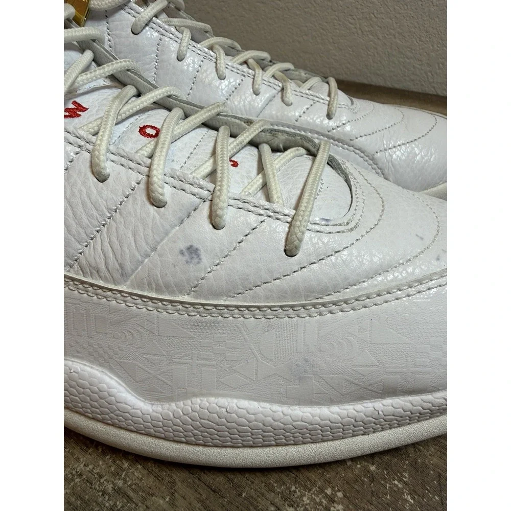 Nike Air Jordan 12 Retro FIBA 2019 White University Red Gold Sz 12 130690-107